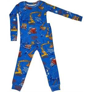 NEW BOOKS TO BED boy's goodnight, goodnight construction site pajamas in dark bl